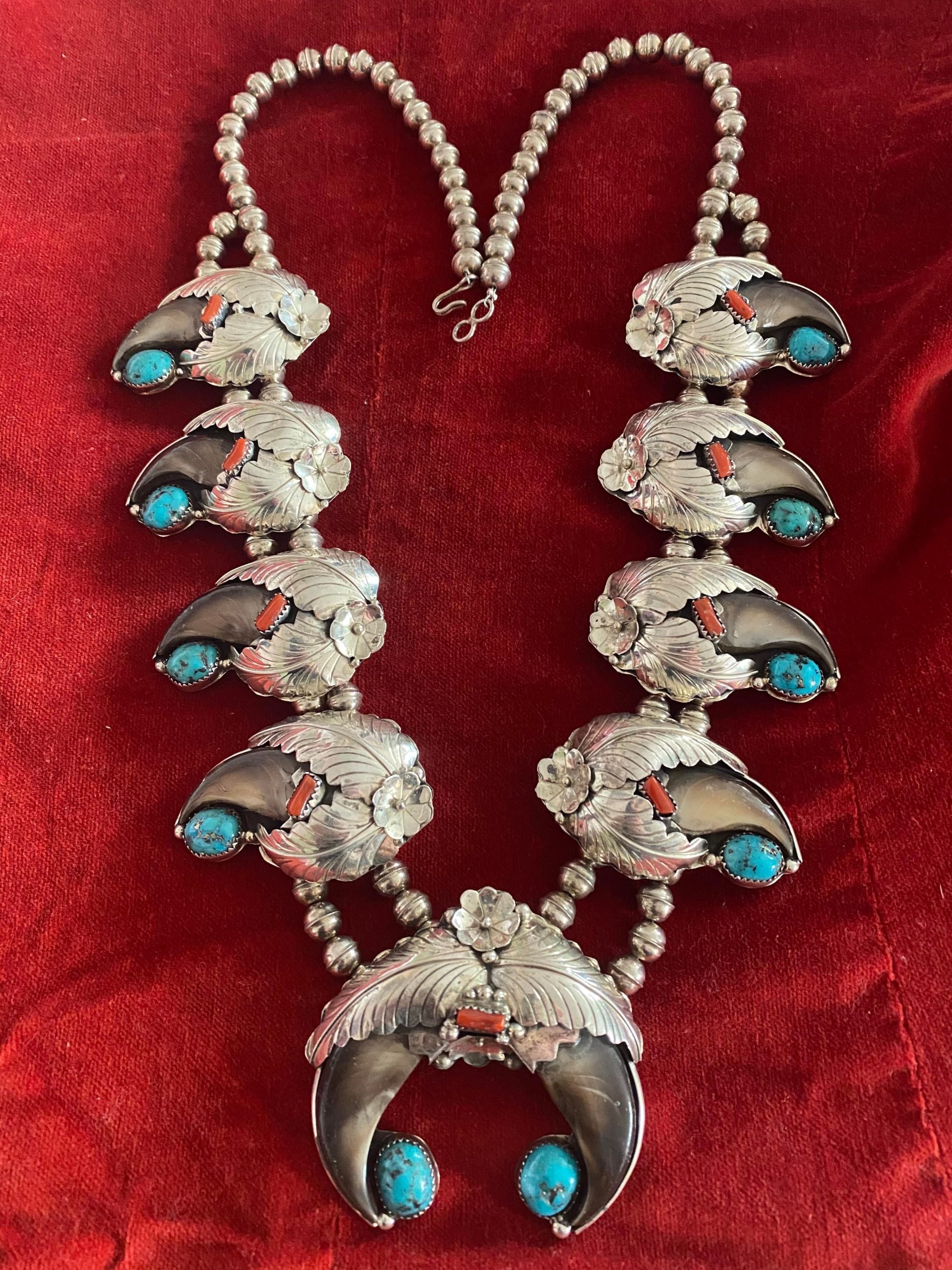 Sterling Silver and Turquoise Squash Blossom Necklace | Paul Bensel Jewelers