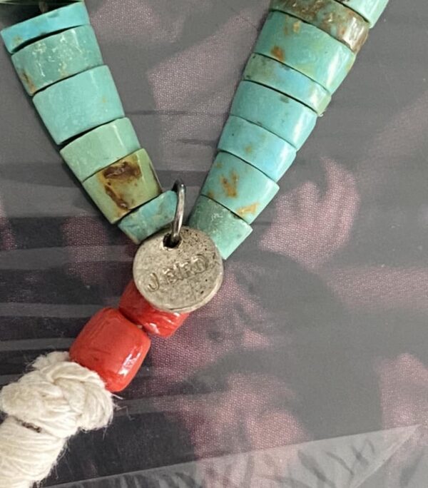 Santo Domingo Jolene Bird Signed Large Graduating Turquoise Slab Necklace/ - Image 6