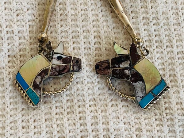 Zuni Vintage Helen and Lincoln Zunie Signed Sterling Silver Horse Bolo Tie & Matching Tips/ - Image 3